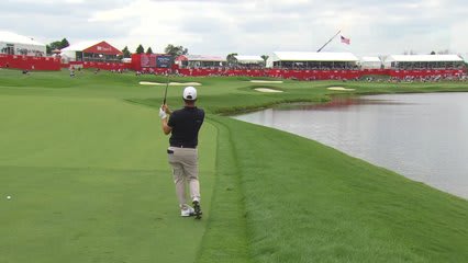 Emiliano Grillo sinks 40-foot birdie putt on No. 18 at 3M Open