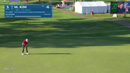 Michael Kim sinks a 29-foot birdie putt at Rocket Classic