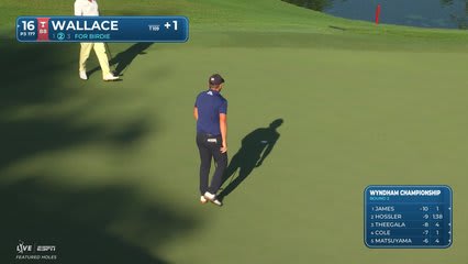 Matt Wallace drains 11-foot putt for birdie on No. 16 at Wyndham
