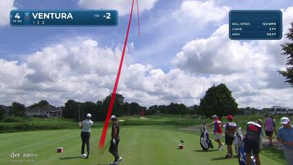 Kristoffer Ventura sinks a 22-foot birdie putt on No. 4 at 3M Open