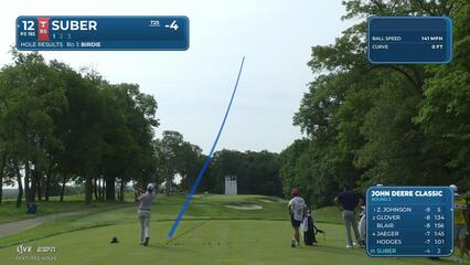 Jackson Suber hits tee shot to 13 feet, sets up birdie on No. 12 at John Deere