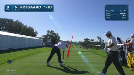 Nicolai Højgaard sinks 19-foot eagle putt on No. 9 at Farmers