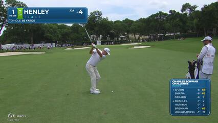 Russell Henley's 90-yard approach sets up birdie on No. 1 at Charles Schwab