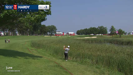Nick Hardy navigates no. 12 for birdie at 3M Open