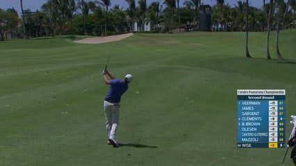 Aaron Wise gets up-and-down from 126 yards for birdie on No. 15 at Corales Puntacana