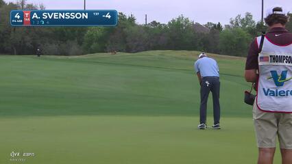 Adam Svensson drains 11-foot birdie putt on No. 4 at Valero