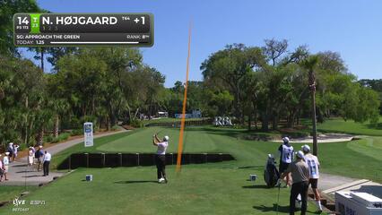 Nicolai Højgaard hits tee shot to 12 feet, sets up birdie on No. 14 at RBC Heritage