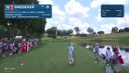 Brandt Snedeker hits tee shot to 4 feet, sets up birdie on No. 16 at Travelers