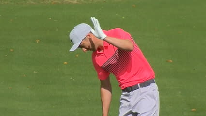 Ross Fisher dials in his approach at Dell Match Play