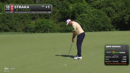 Sepp Straka sinks 5-foot putt for birdie on No. 13 at BMW Championship