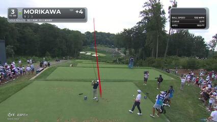 Collin Morikawa throws a dart off the tee to set up birdie at BMW Championship