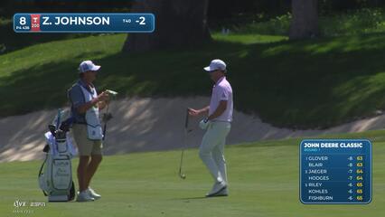 Zach Johnson gets up-and-down from 120 yards for birdie on No. 8 at John Deere