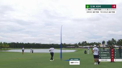 Si Woo Kim gets to the par-5 No. 8 in two, makes birdie at Cadillac
