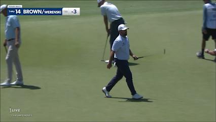 Scott Brown sinks a 26-foot birdie putt at Zurich Classic