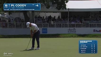 Pierceson Coody makes birdie on No. 16 at Charles Schwab