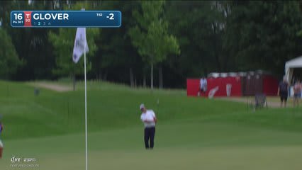Lucas Glover drains 14-foot birdie putt on No. 16 at 3M Open