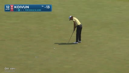 Jackson Koivun makes 12-foot eagle putt on No. 12 at 3M Open