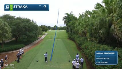 Sepp Straka drains 19-foot putt for birdie on No. 13 at Cadillac