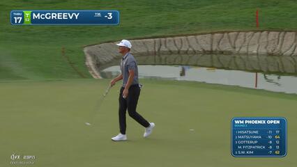 Max McGreevy taps in from 3 feet for birdie on No. 17 at WM Phoenix Open