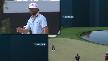 Cameron Young sinks 17-foot birdie putt on No. 9 at Arnold Palmer