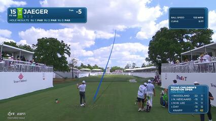 Stephan Jaeger sinks 28-foot birdie putt on No. 15 at Texas Children's