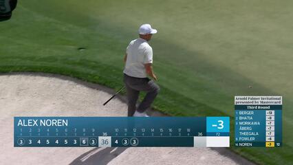 Alex Noren holes out 71-foot eagle putt from bunker at Arnold Palmer