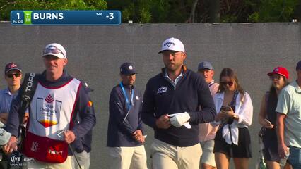 Sam Burns hits 210-yard approach to 6 feet, sets up birdie on No. 1 at Texas Children's