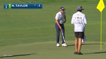 Nick Taylor's 130-yard approach sets up birdie on No. 2 at the Memorial