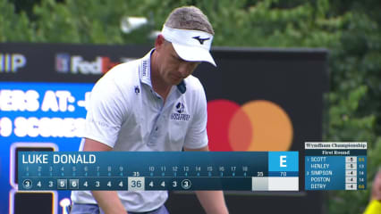 Luke Donald sinks a 25-foot birdie putt at Wyndham