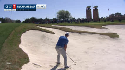 Bryson DeChambeau holes out bunker shot for eagle at Valero