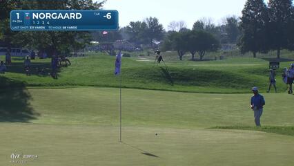 Niklas Norgaard makes birdie on No. 1 at 3M Open