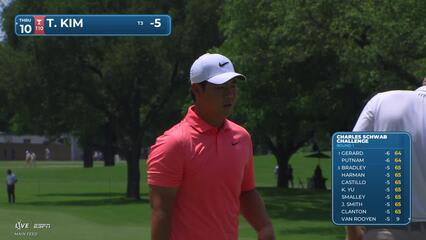 Tom Kim sinks 5-inch putt for birdie on No. 1 at Charles Schwab