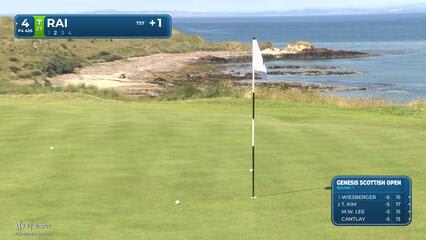 Aaron Rai gets up-and-down from 171 yards for birdie on No. 4 at Genesis Scottish Open