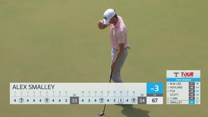 Alex Smalley sinks 9-foot putt for birdie on No. 18 at TOUR Championship