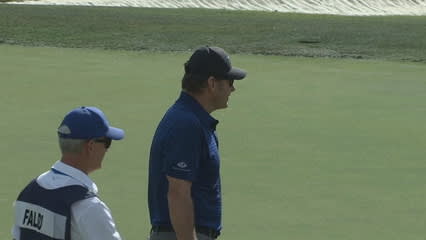 Nick Faldo sinks long range birdie on No. 8 at PNC Father Son