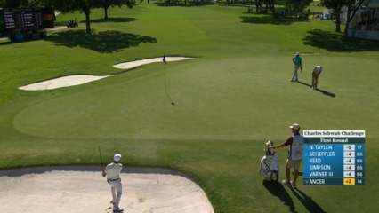 Abraham Ancer holes bunker shot for birdie at Charles Schwab