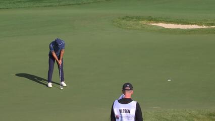 Thorbjørn Olesen pours in another birdie, on No. 3 at Bank of Utah