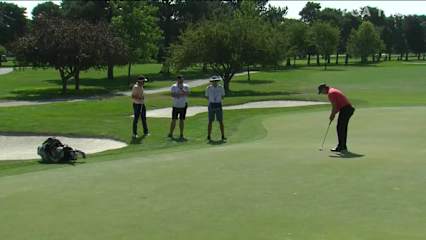 Charlie Saxon birdies No. 5 in Round 1 at Albertsons Boise Open