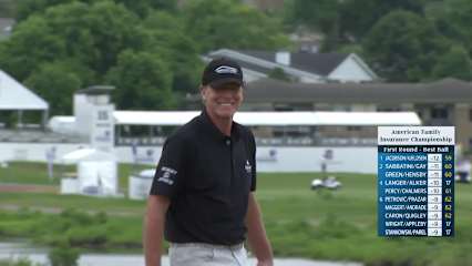 Team Stricker/Tiziani makes birdie on No. 17 at American Family Insurance Championship
