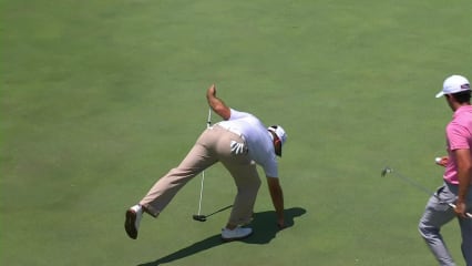 Charl Schwartzel drains birdie putt from fringe at AT&T Byron Nelson
