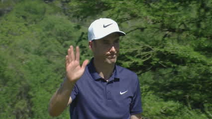 Ross Fisher fights back with a birdie on No. 14 at Dell Match Play