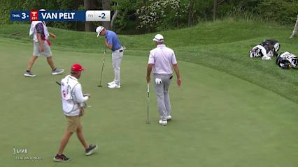 Bo Van Pelt sinks a 23-foot birdie putt at Wells Fargo