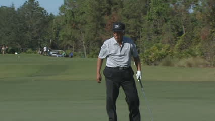 Lee Trevino cards birdie on No. 4 at PNC Father Son