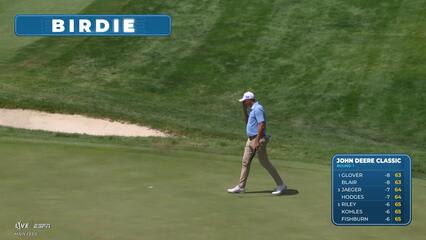 Christiaan Bezuidenhout drains 14-foot birdie putt on No. 14 at John Deere