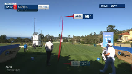 Joshua Creel attacks the flag to set up birdie at AT&T Pebble Beach