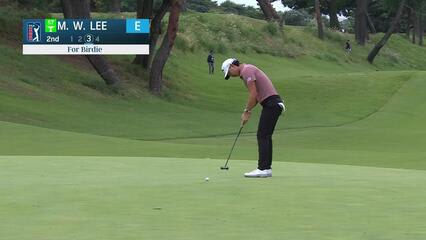 Min Woo Lee sinks 23-foot birdie putt on No. 2 at Baycurrent