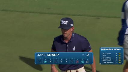 Jake Knapp drops in 20-foot eagle putt on No. 18 at Sony Open
