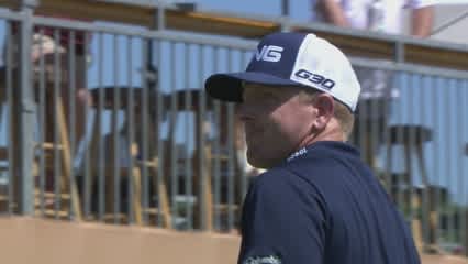 Martin Piller attacks the pin from tee for the Shot of the Day