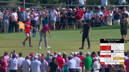 Scottie Scheffler makes birdie on No. 5 at Sunday Singles