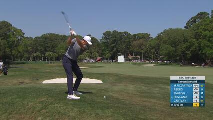 Jordan Spieth sinks 2-foot putt for birdie on No. 5 at RBC Heritage